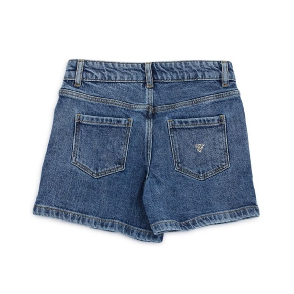 GUESS Girl's Blue Button-Up Denim Skort Shorts - Size 8 - Picture 2 of 6